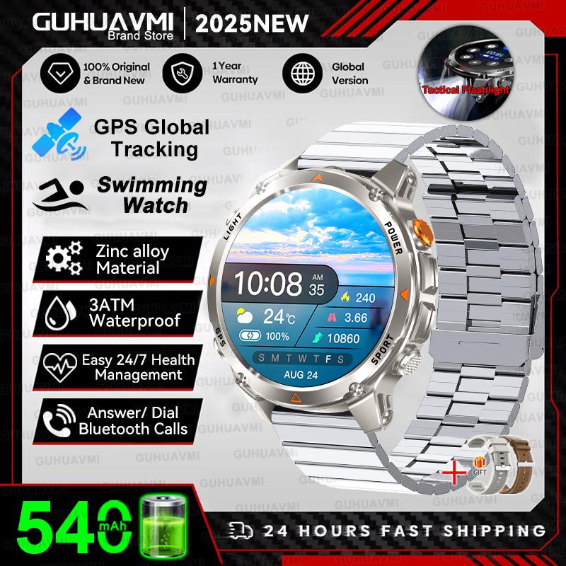 New  Professional GPS Sports Smart Watch Men 1.46" AMOLED Screen 3ATM Compass Fitness Tracker Military Smartwatch