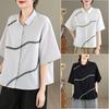 DIMANAF 2026 Women Plus Size New Summer Blouse Shirt Short Sleeve Casual Loose Lady Tops Shirts Embroidery Cotton