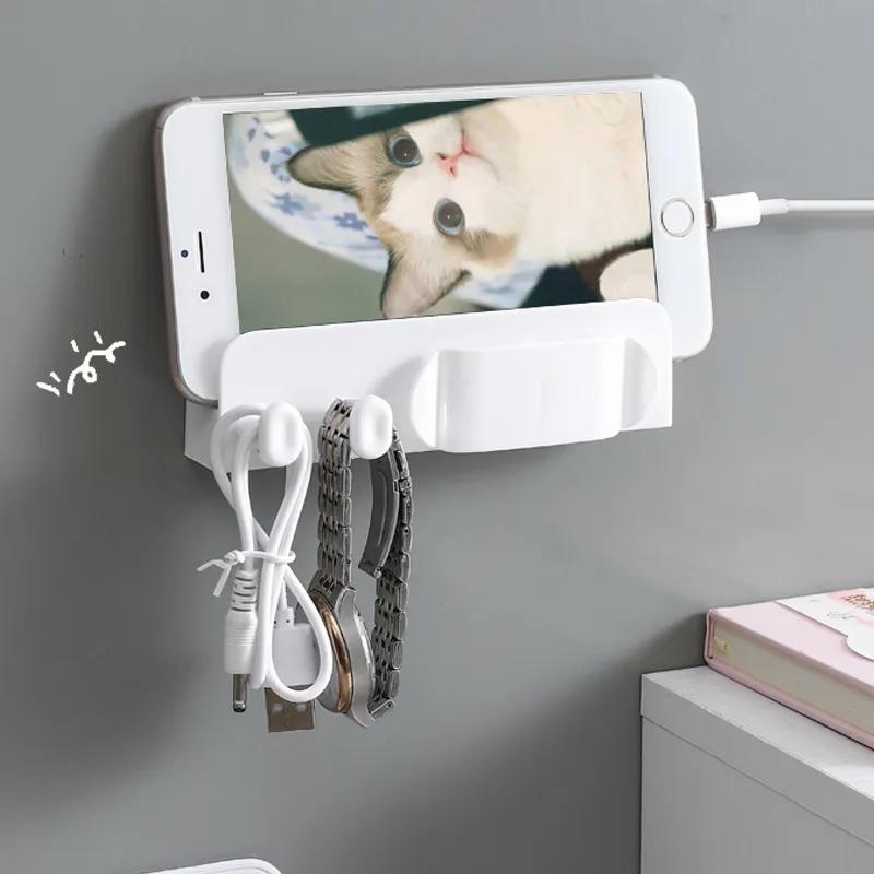 Handy-Ladestation Steckerhalter Haken Haushalt Ohne Bohren Kabel-Organizer Strom- und Datenkabel-Aufbewahrung Klebehaken Ya523