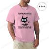 Unisex Unisex Cartoon TShirt Summer Harajuku Funny Cat Coffee Print Tees Streetwear Clothes Touch My Coffee Sarcastic Gift Y2K Top