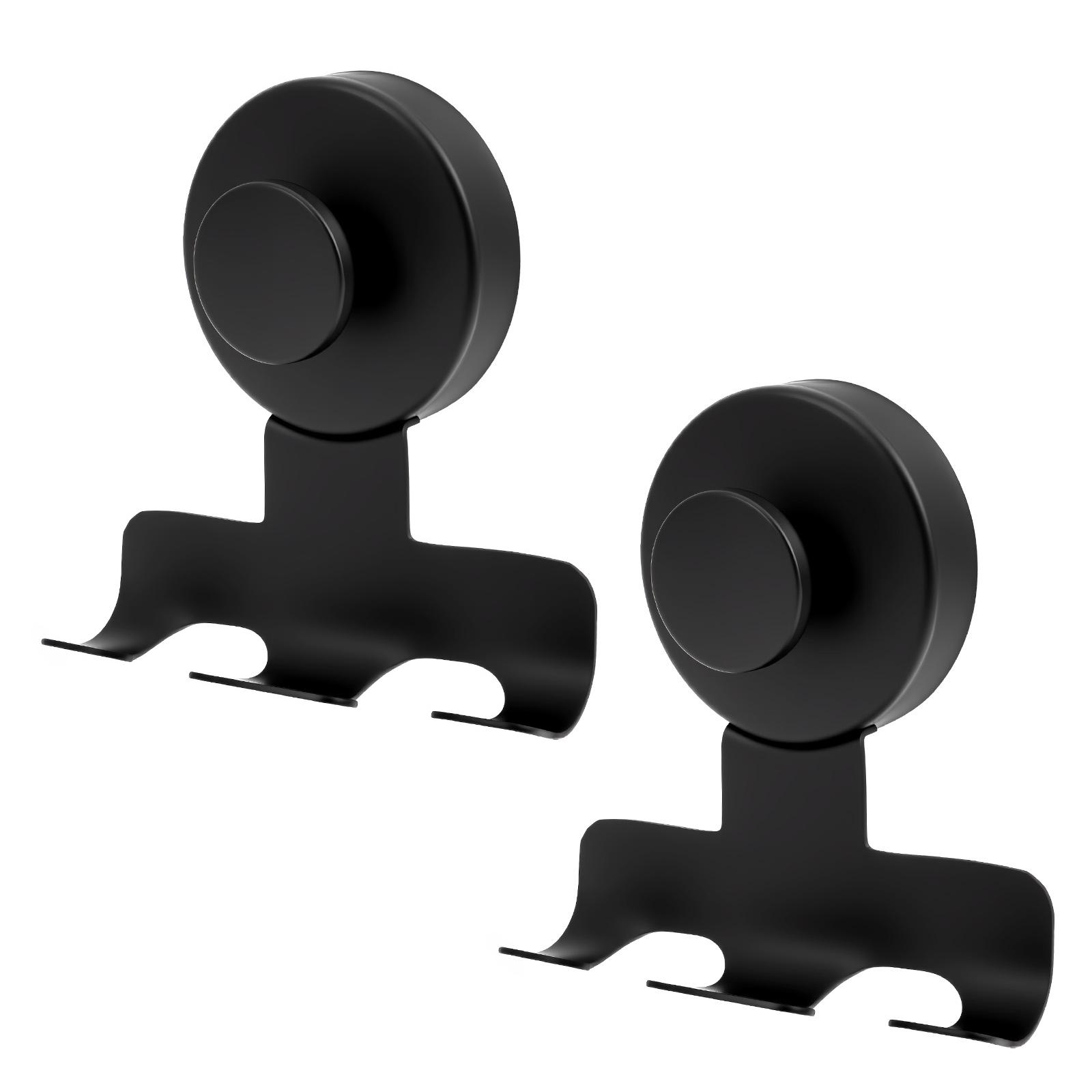 2Pcs Suction Cup Shaver Holder Stainless Steel Washroom Wall Mounted No Drilling Detachable Bathroom Shaver Hook Organizer