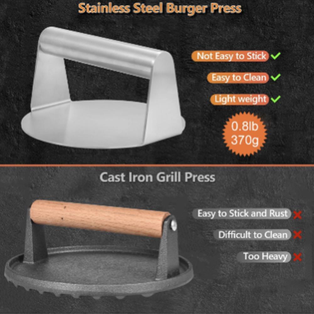 Edelstahl Smash Burger Presse Hamburger Patties Fleischstampfer Rund Fleisch Presse Form Für Deli Fleisch Küche Zubehör