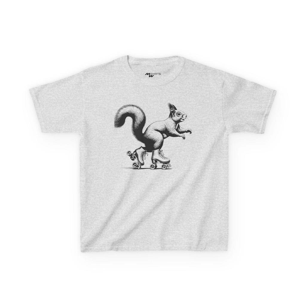 Kids Tee: Playful Squirrel on Roller Skates - Cartoon T-Shirt