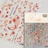 Chinese Red-crowned Crane Nail Stickers Xiangyun Phoenix 5D Self-adhesive Nail Art Stickers Chic Nail Art Decal Accessorie