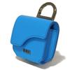 Used Airpods Pro Case 10656 2ADKH271UCL 7950 Flap Magnetic Smooth Calfskin Neck Strap Logo Metal Blue Unisex from Japan