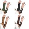 Vintage Nordic Viking Arm Cuff for Cosplay Parties Medieval SuedeFabric Arm Gauntlet Vintage Archery Armor Bracers