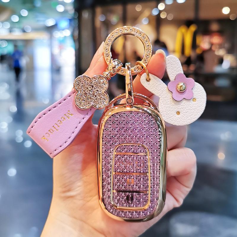 Car Key Case Cover Shell For Honda Civic 23 Crv Vezel Xrv Zrv Integra Hrv Ens1 E:Np Key Shell Keychain