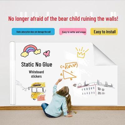 Children's Removable Erasable Blackboard Wall Sticker - No Wall Damage, Static Cling Memo Board