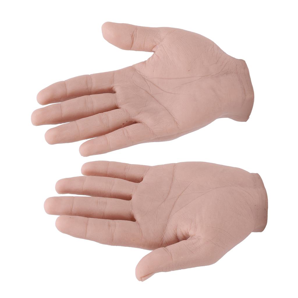 1 Pair Realistic Silicone Male Hand Model Soft Flexible Reusable Male Mannequin Hand Model for Showing Jewelry Painting