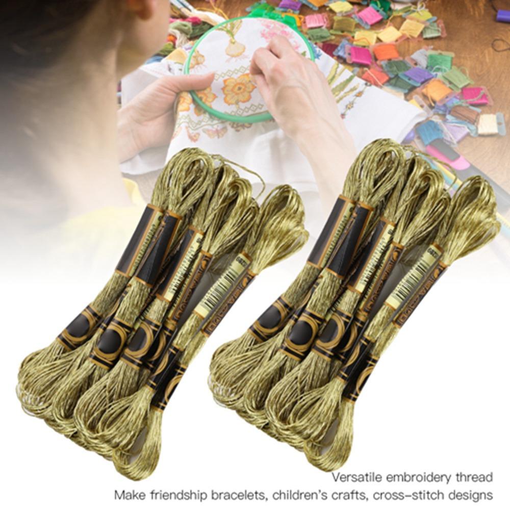 24pcs Glossy Cross-Stitch Thread Braided Metallic Embroidery Thread Clothing Decoration