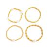 Salircon 4 Pcs/Set Bohemian Imitation Pearl CCB Beaded Bracelets for Women Vintage Handmade Stretch Bangle Couple Trendy Jewelry