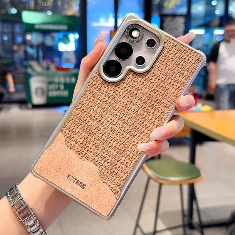 

S25 Ultra Electroplating Phone Case for Samsung Galaxy S25 Plus Magnetic Attraction Auto Leather Wireless Charging Back Cover Galaxy S25 коричневый