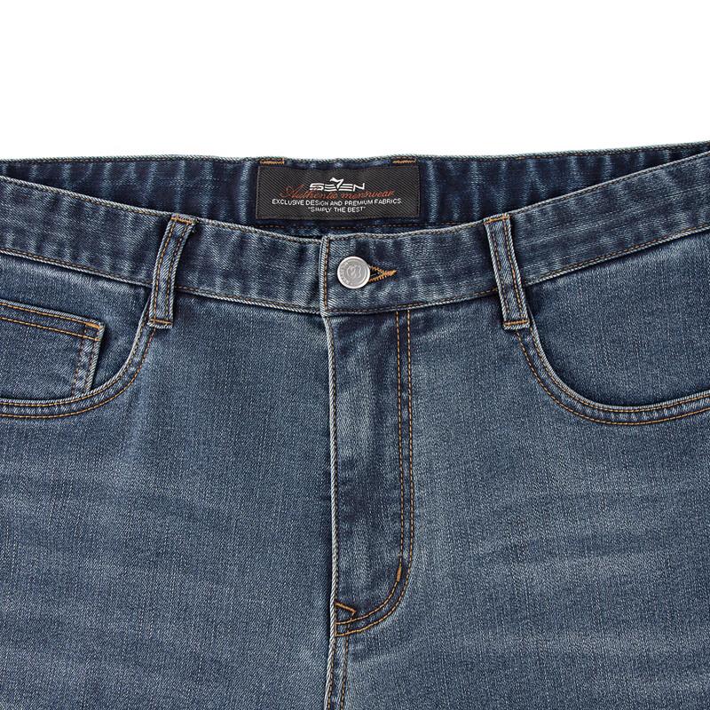 SEVEN Men's Slim Fit Cotton Blend Brushed Denim Jeans