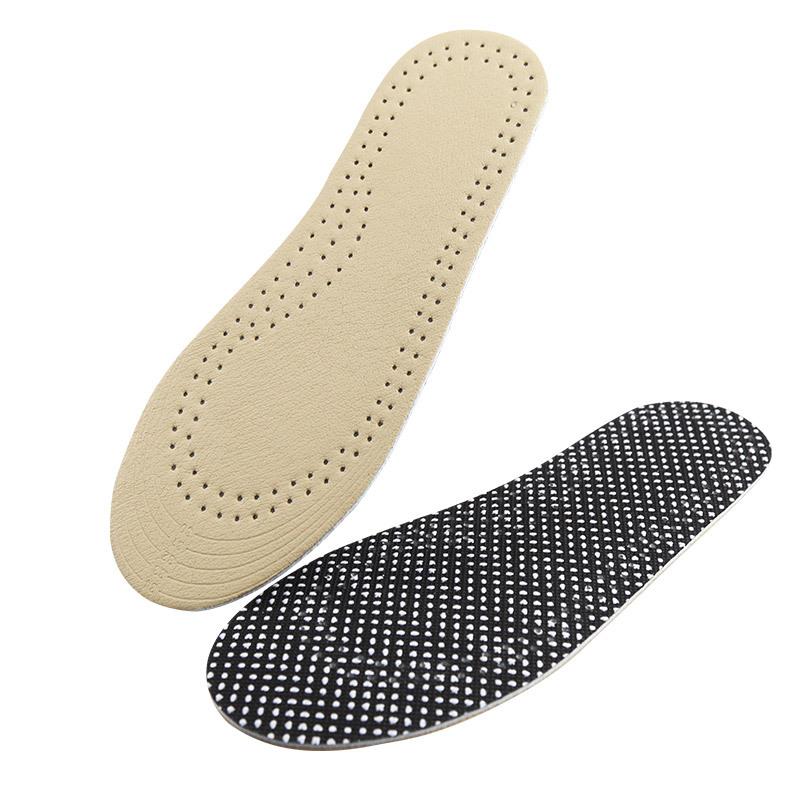 

New Thickened Cowhide Insoles for Men and Women, First-layer Cowhide Breathable, Sweat-absorbing, Shock-absorbing and Non-slip Insoles L (30-34 yards) бежевий
