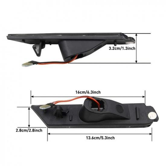 4X Front Amber Rear Red LED Side Marker Signal Light For 2010-2015 Chevy camaro