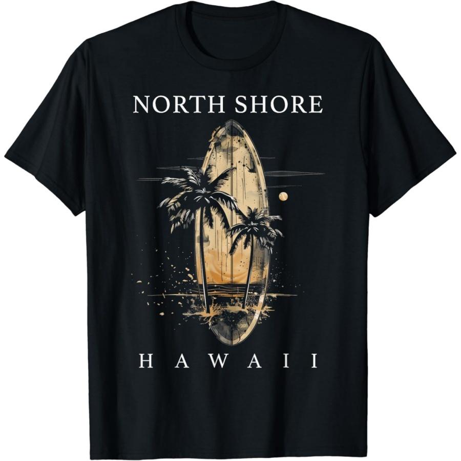 AETYOAJKLUoi North Shore Hawaii Surf Board Oahu Haleiwa Surfing Surfer T-Shirt S
