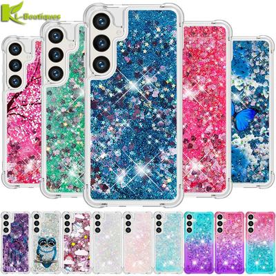 Coque s24 fe sur Pour Funda Samsung Galaxy S24 FE Housse Paillettes Liquide Dynamique Coque Pour Samsung S 24 Ultra S24+ S24FE Coques Coque