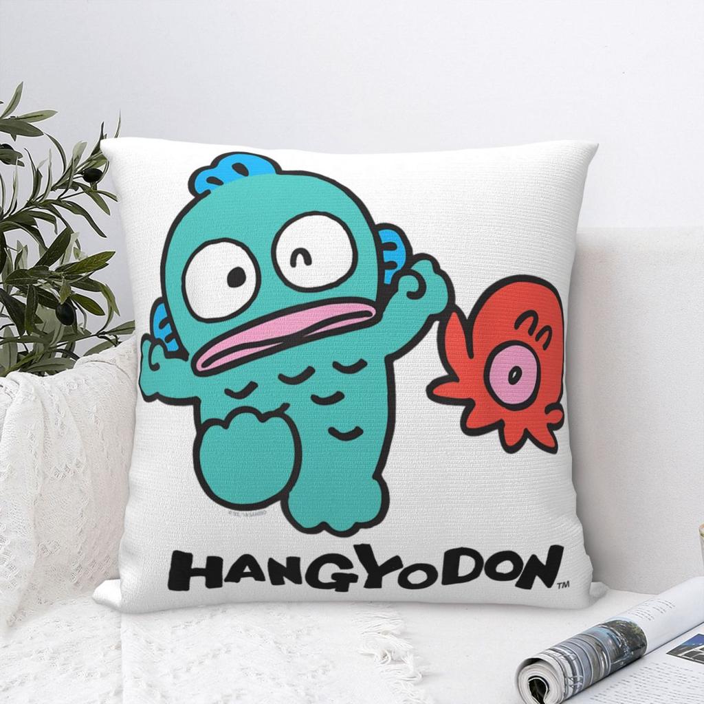 Hangyodon Cartoon Pillowcase Printed Polyester Cushion Cover Decorative Throw Pillow Case Cover Home Square 18''