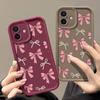 Full Screen Pink Bow Tie Phone Case iPhone 15 Pro Max 11 12 13 16 14 Plus Silicone Shockproof Case Lens Protector Shell