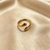 Water Drop Shape Open Metal Ring Women European-American Style Four Seasons Trendy Personality Small Design Texture Smooth Surface Ring