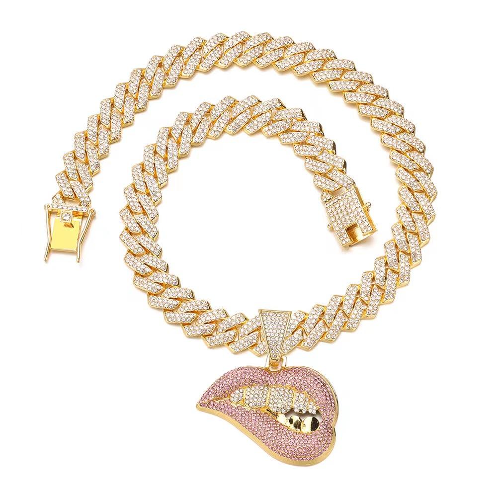Herren Damen 12mm Hiphop Quadratischer Roter Kristall Tennis Kette Iced Out Mode Farbe Spinnen Anhänger Choker Halskette Schmuck Geschenke beige
