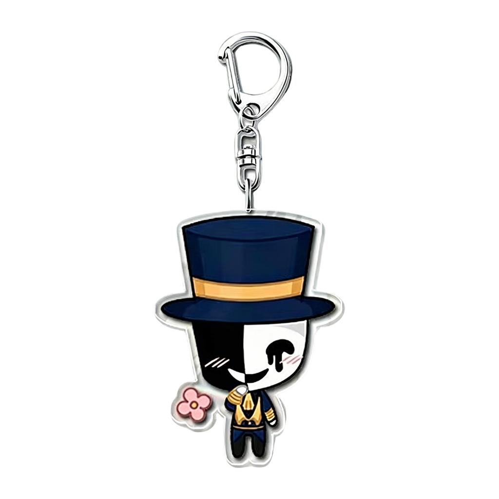 Cute Game Character Keychain Bag Pendant Durable Metal Key Ring Accessory for Kids Friends Gift Practical Everyday Use