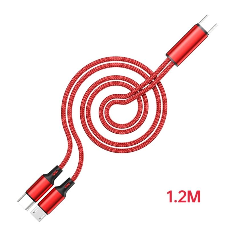 Type C To USB 5Pin and Type C Splitter Cord 27W 1 To 2 Male Connectors Fast Charging Cable Wire for Multiple Devices