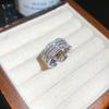 K real gold electroplated zircon multi-layer fashion ring light luxury high-end index finger ring court style temperament ring female