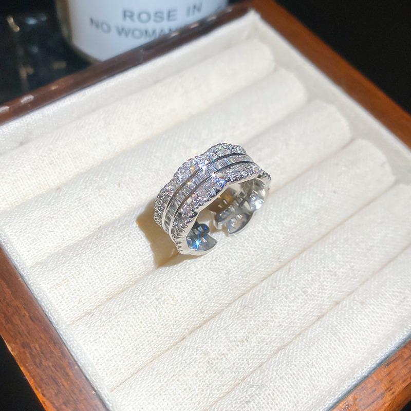 K real gold electroplated zircon multi-layer fashion ring light luxury high-end index finger ring court style temperament ring female