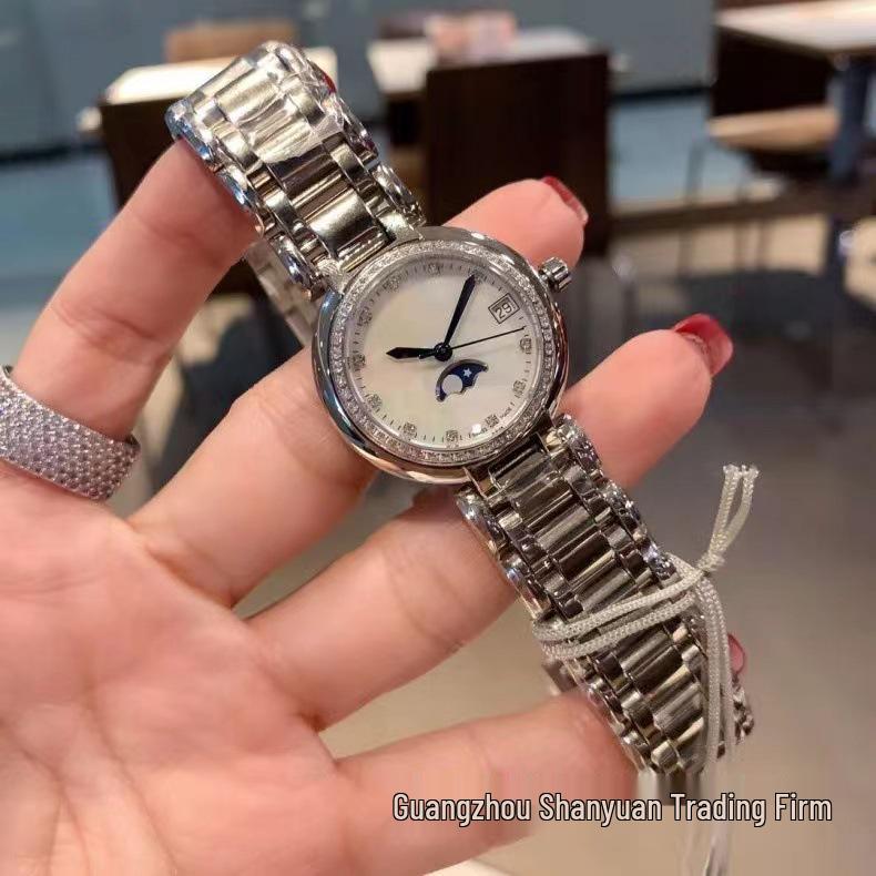 Langjia Heart Moon Diamond Round Dial Quartz Women's Watch