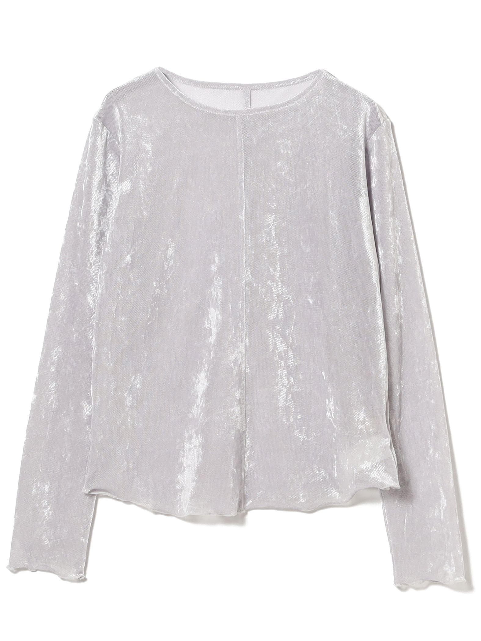 

B:MING LIFE STORE by BEAMS Women s Long Sleeve Sheer Velvet T-Shirt, ICE_GREY, One Size