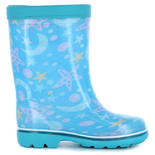 Made in Japan, Rain Boots with Non-Slip Soles, Sizes 14-21cm, Boys and Girls, Kids' RB C65, Sax, 18.0cm, 2E