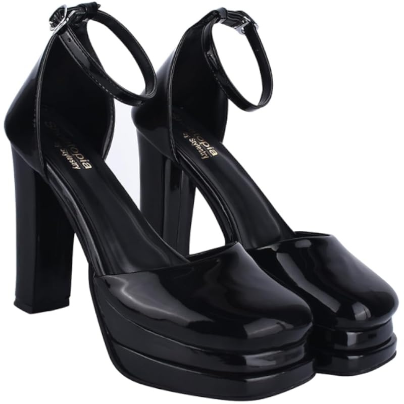 Shoetopia Girls Zepto Black Heeled Sandal - 4 Uk (Girls-Zepto-Black)