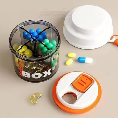 1/2 Peças Caixa de Pílulas 4 Compartimentos Estojo de Pílulas Organizador de Pílulas para Comprimidos Estojo Dispensador Porta-Comprimidos de Viagem Recipiente Caixa de Armazenamento de Medicamentos