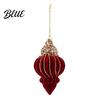 Lightweight Flocked Tree Hanging Soft Edging Retro with Gold Ornaments Christmas Red Velvet Flocking Fabric