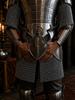 Costume da Cavaliere Medievale – Armatura Completa da Guerriero d'Acciaio con Elmo, Corazza e Cotta di Maglia