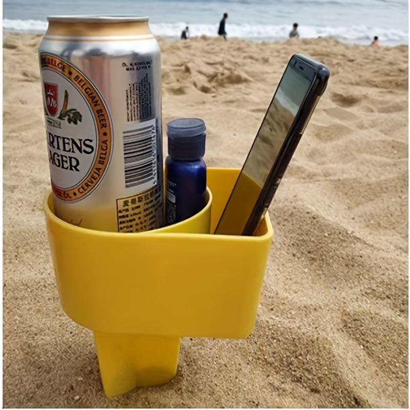 

1PC Creative outdoor beach cup, outdoor plastic cup holder, cup holder, mobile phone, snacks storage and storage artifact жёлтый