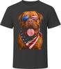 Mastiff Dogue De Bordeaux USA Flag Sunglasses T-Shirt