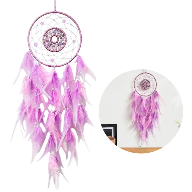 Stilvoller Traumfänger Wandbehang Ornament mit einzigartigen Federdetails und Blumenperlen für Erwachsene und Kinder Schlafzimmer