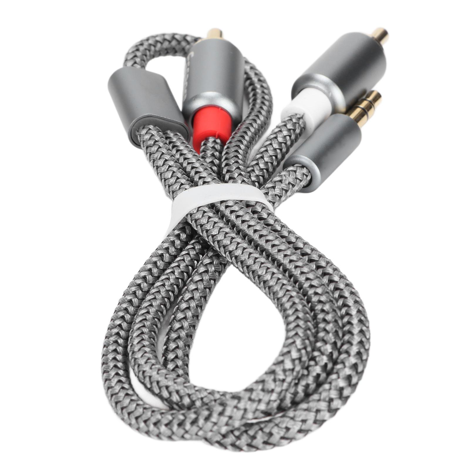 

Audio Adapter Auxiliary Cable Lossless Stereo Shielded 3.5mm to 2RCA Audio Splitter Cord for Laptops Desktops