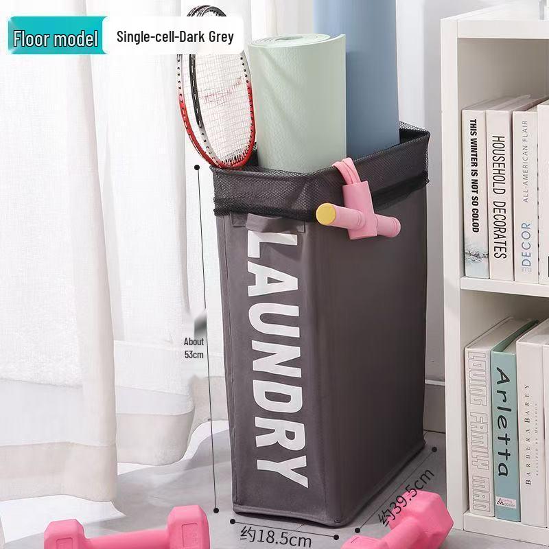 Foldable Oxford Cloth Storage Basket with Wheels - Yoga Mat & Laundry Holder for Bedroom Crevices