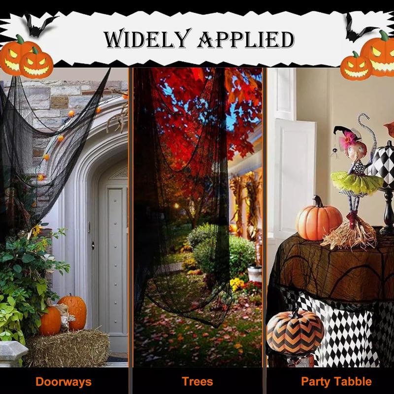 1pc,Halloween Black Scary Cloth - Ghost Fabric Cloth for Haunted House - Halloween Decorations for Outdoor or Indoor Parties