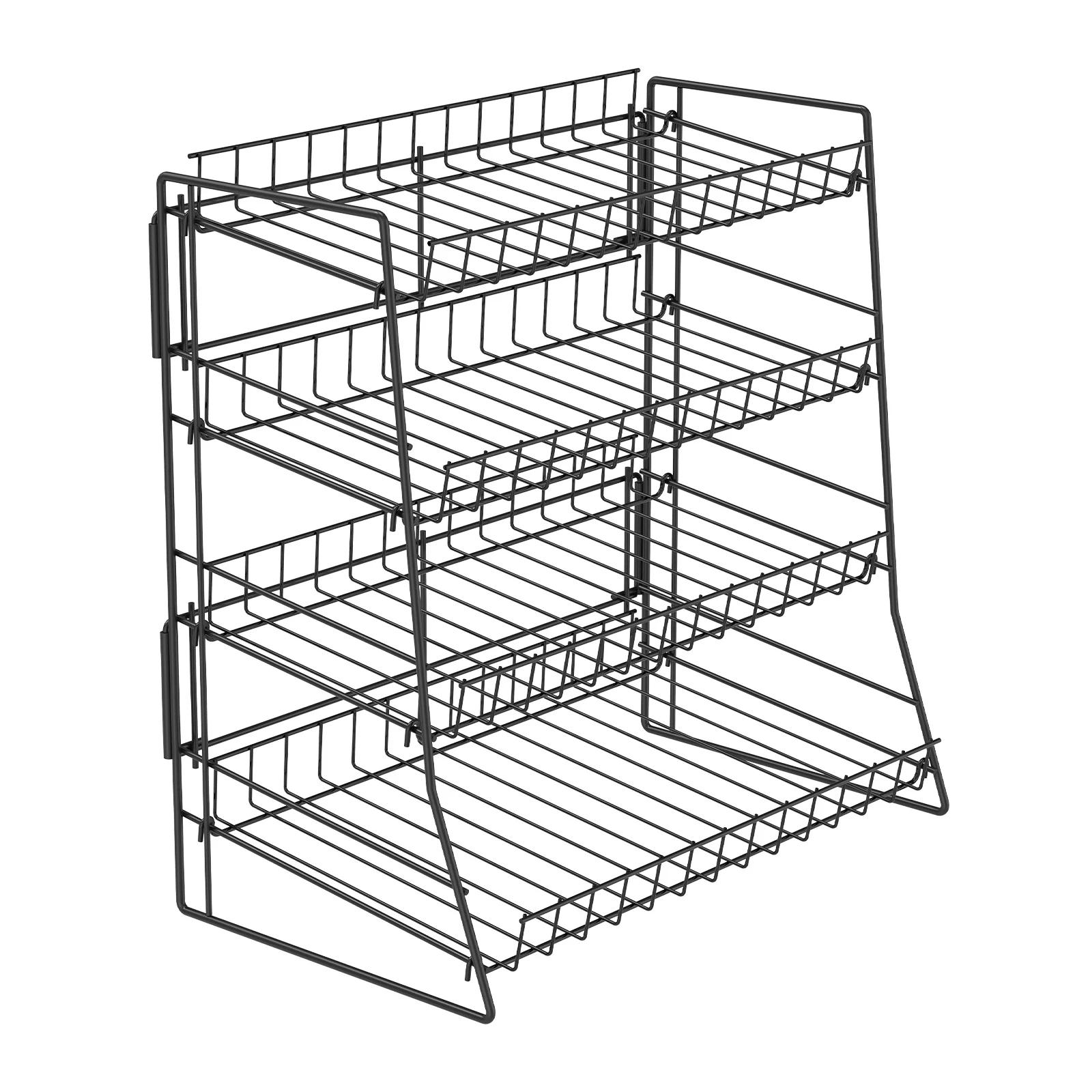 

Настольная металлическая подставка для закусок 4-ярусная многоцелевая стойка для хранения портативный органайзер витрина для столешницы кухни и магазина чёрный
