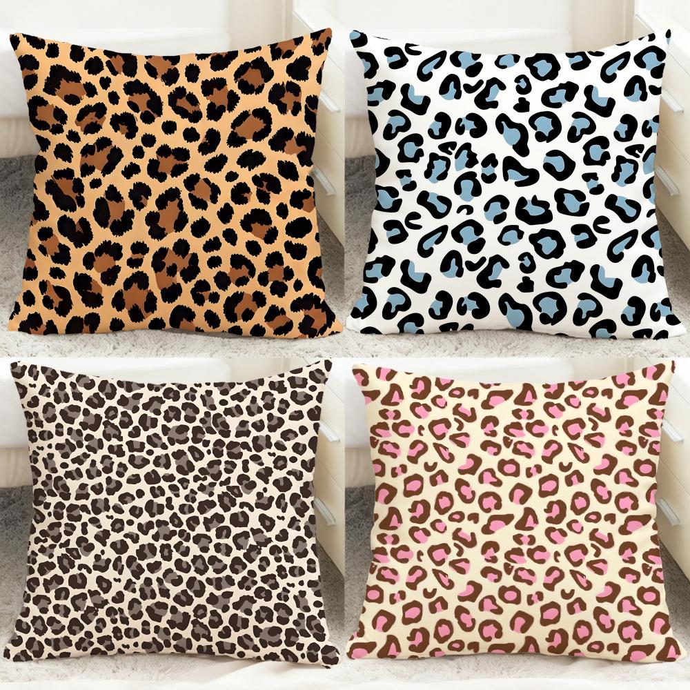 Leopard print pattern Cushion Cover Comfortable Reversible Pillow Cover Ideal for Car Sofa Bedroom Beyond