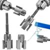 Integrated Internal & External Pipe Threading Tool, Pipe Thread Cutting Tool, PVC Rethreading  for Water Pipes, with Various Die Sizes,1/2", 3/4"
