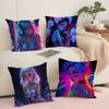 Anime Girls Pillow Case Sofa Decorative Home Double-sided Printing Short Plush Cushion Pillow Cover Holiday Gift
