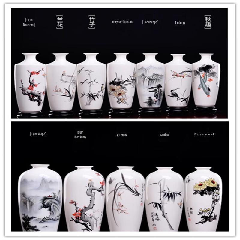 New Chinese Style Hand-painted Ceramic Vase Decor