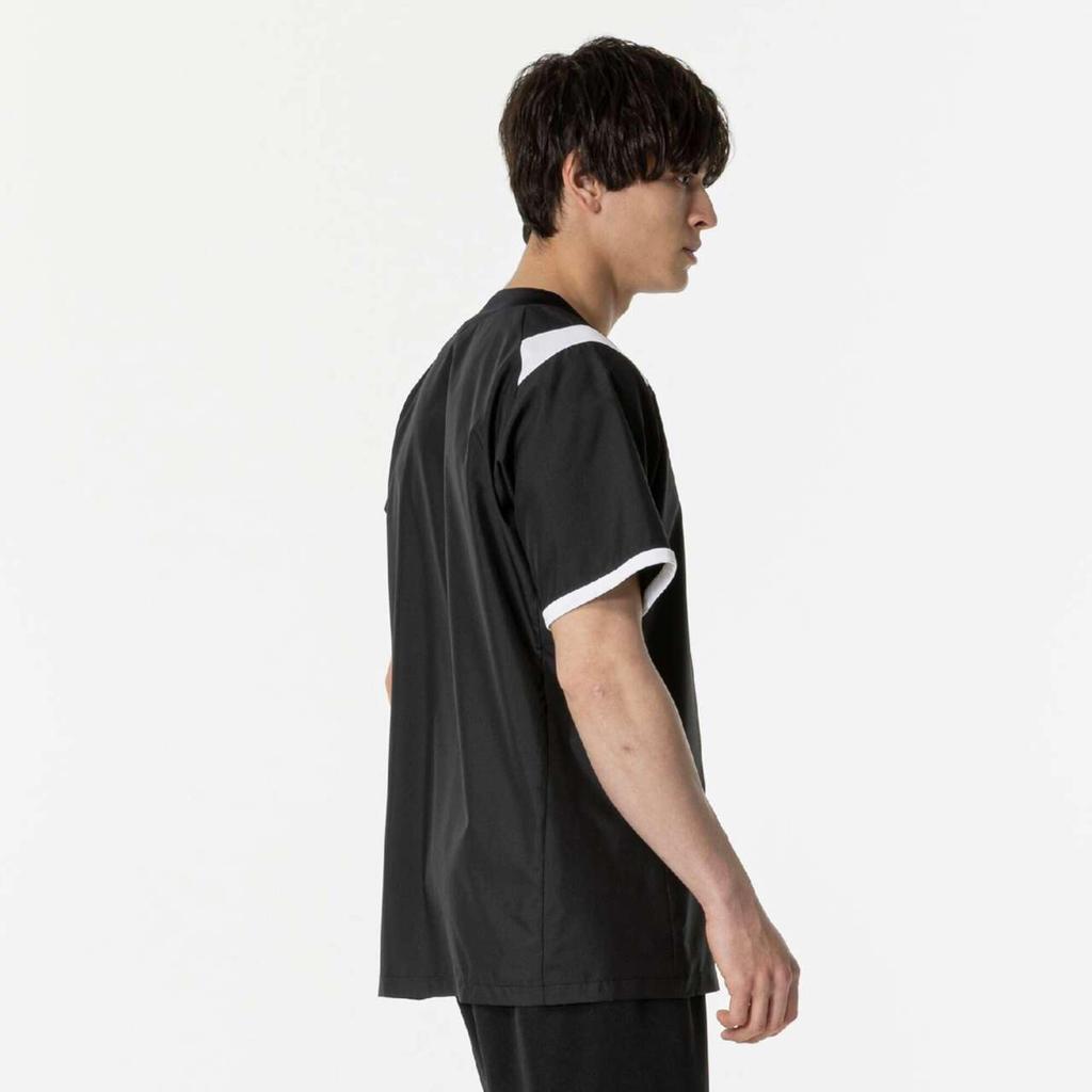 Volleyball wear BASIC Short-sleeved training top V2MEB530 Unisex Black x White M