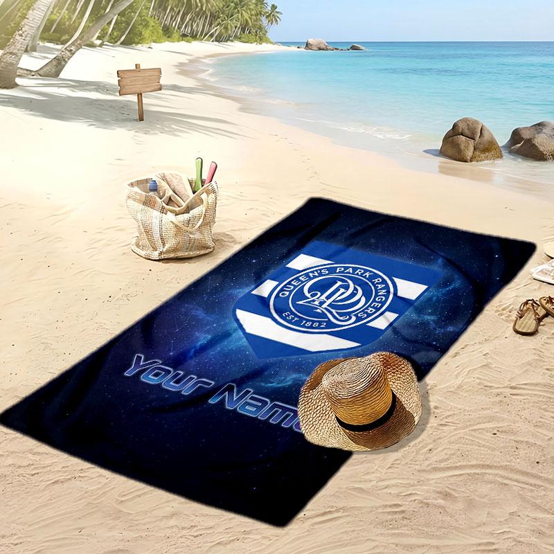 Queens Park Rangers FC Personalisiertes Bedrucktes Strandtuch Fußballlogo Unterstützung Benutzerdefinierter Name Text Saugfähiges Handtuch für Sport Reisen Besonderes Geschenk
