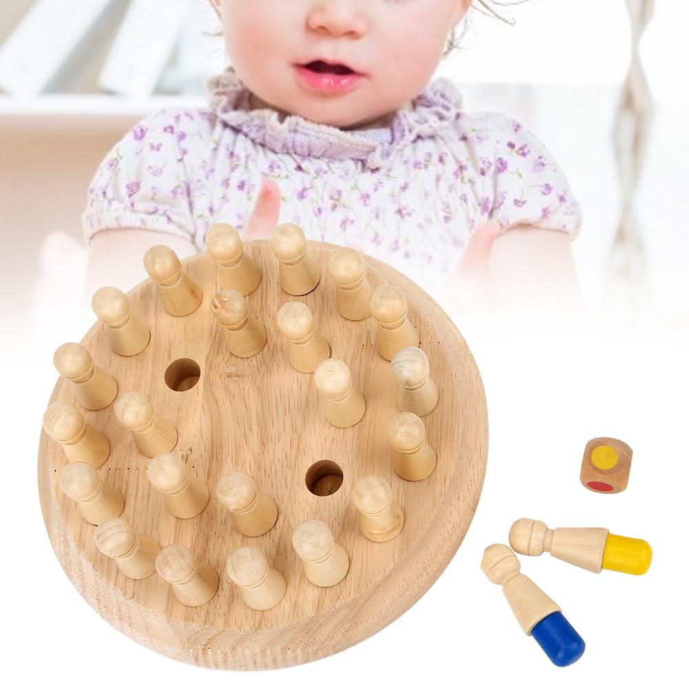 Dřevěná Memory Match Chess Game Stolní vzdělávací dětská stolní hra